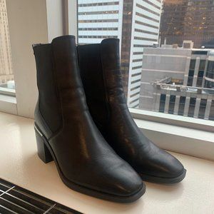 Black Leather Booties